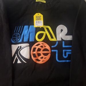 Arket Black Crewneck Sweater with Blue, Yellow, White & Orange Graphic